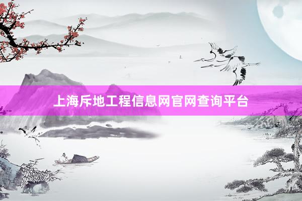 上海斥地工程信息网官网查询平台
