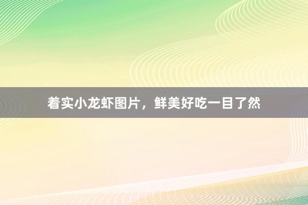 着实小龙虾图片，鲜美好吃一目了然